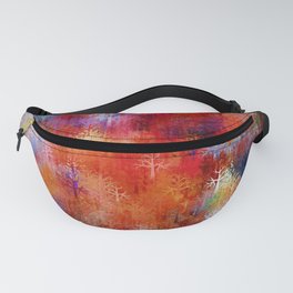 Abstract colorful trees landscape Fanny Pack