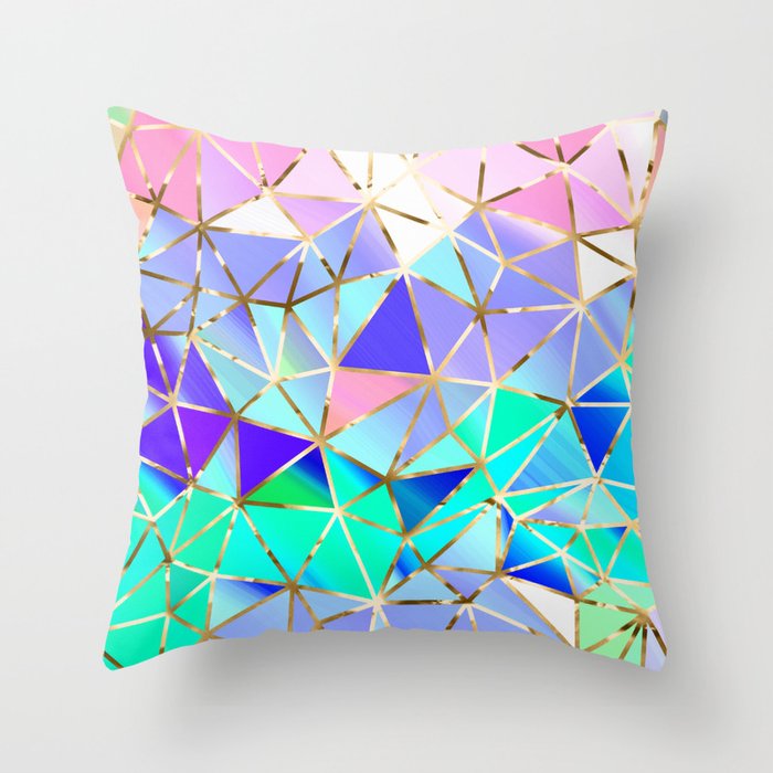 Rainbow Geometric pattern #6 Throw Pillow