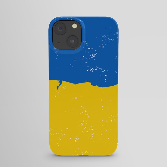 Blue and Yellow Digital Watercolor Stripe Urkaine Colors 2 100% Commission Donated To IRC Read Bio iPhone Case