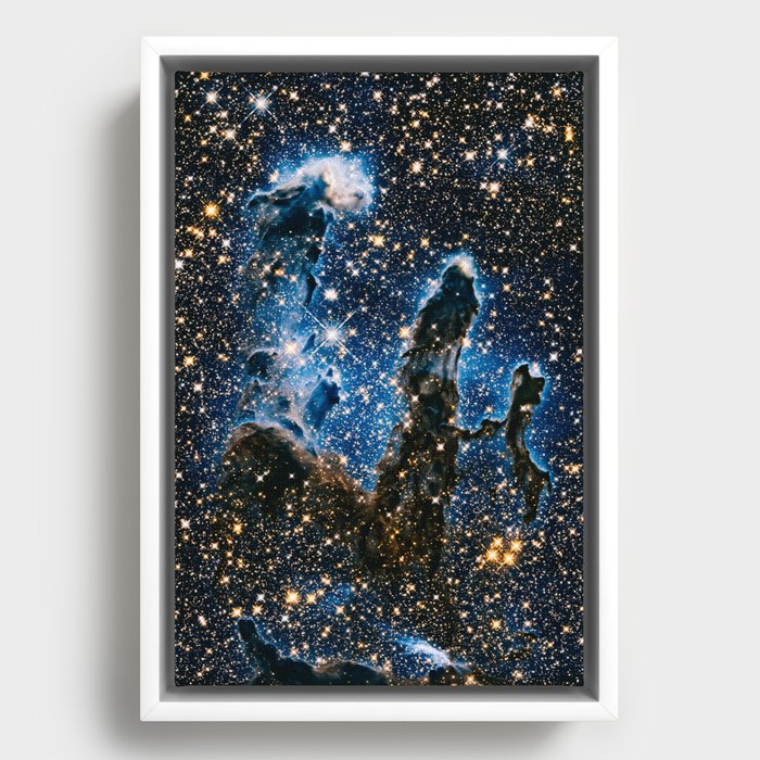 Pillars Of Creation Nebula, Galaxy Background, Universe Large Print, Space Wall Art Decor Framed Canvas
