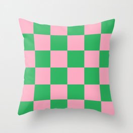 Retro Checkered Plaid (ix 2021) Throw Pillow