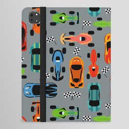 Ready Set Race Gray iPad Folio Case