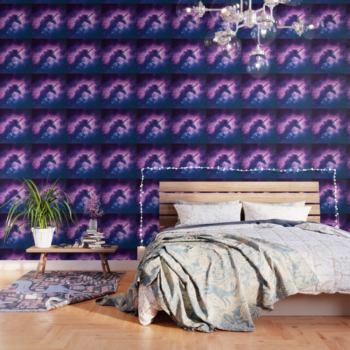 galaxy unicorn Dust Space silhouette Wallpaper by Nova Graphic | Society6