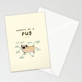 Anatomy of a Pug Stationery Card