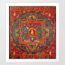 Tibetan Buddhist Mandala Vairochana Buddha Art Print
