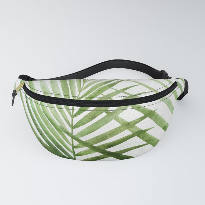 Fresh Palm Fronds Watercolor Fanny Pack