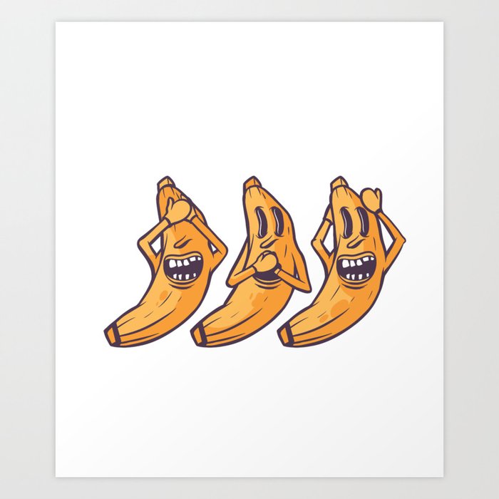 Crazy bananas Art Print