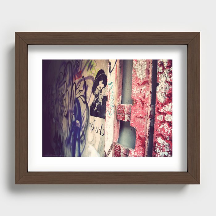 Graffitied Gateway Recessed Framed Print