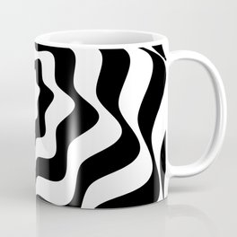 Retro Liquid Swirl Abstract in Black and white Mug