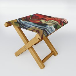 Frantz Mark The Waterfall Cubism Colorful Artwork High Resolution Reproduction Folding Stool