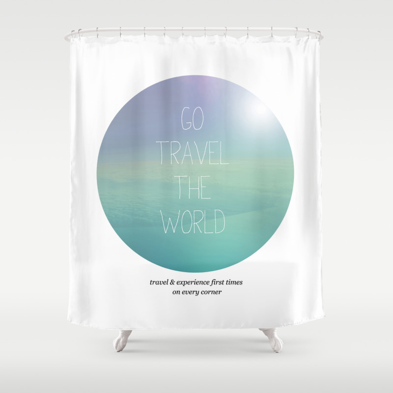 Cute Modern Vintage Style Typography Travel Quotation Shower