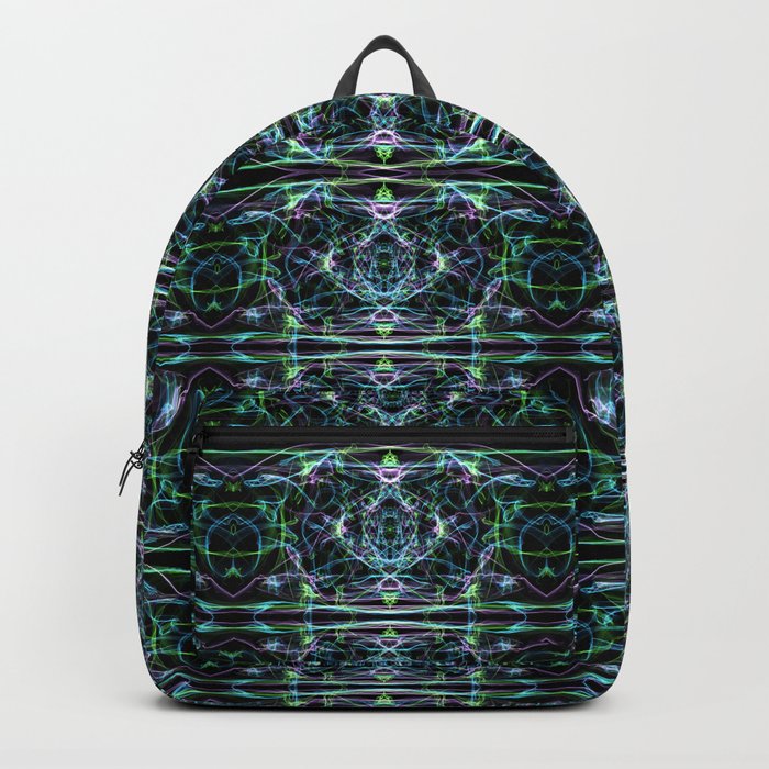 Liquid Light Series 9 ~ Colorful Abstract Fractal Pattern Backpack