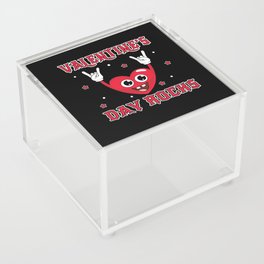 Kawaii Rock Rocker Hearts Day Valentines Day Rock Acrylic Box