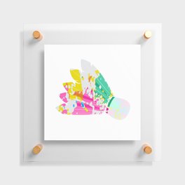 Pink Green Yellow and Blue color Colorful Painted Art Badminton Shuttlecock for Sports Lovers Floating Acrylic Print
