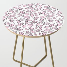 Sweet pink floral silhouette pattern Side Table