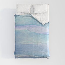 Ocean Layers - Blue Purple Watercolor Comforter
