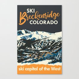 Yellow Breckenridge Vintage Ski Poster Canvas Print