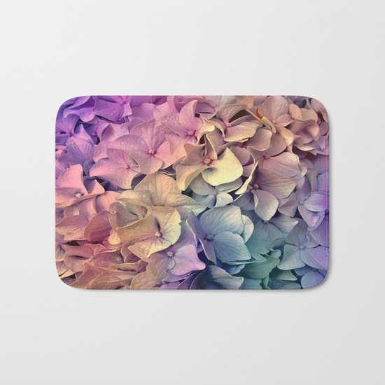 Soft Multi Color Hydrangea Bath Mat