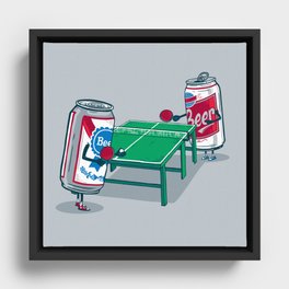 Beer Pong Framed Canvas