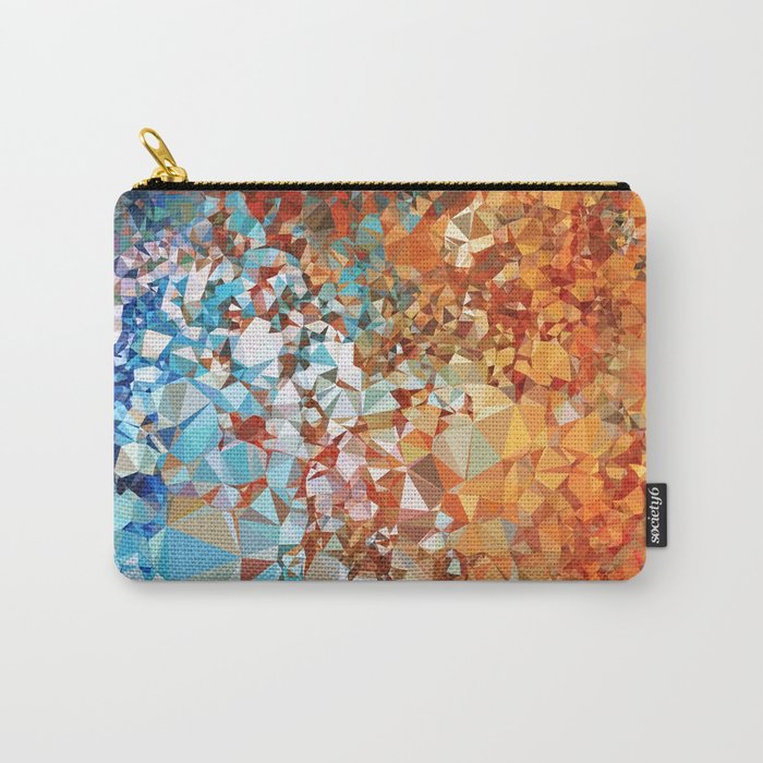 Blue Rust Abstract Low Poly Geometric Vector Art Carry-All Pouch