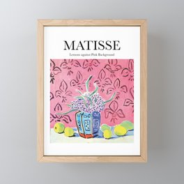 Matisse - Lemons against Pink Background Framed Mini Art Print
