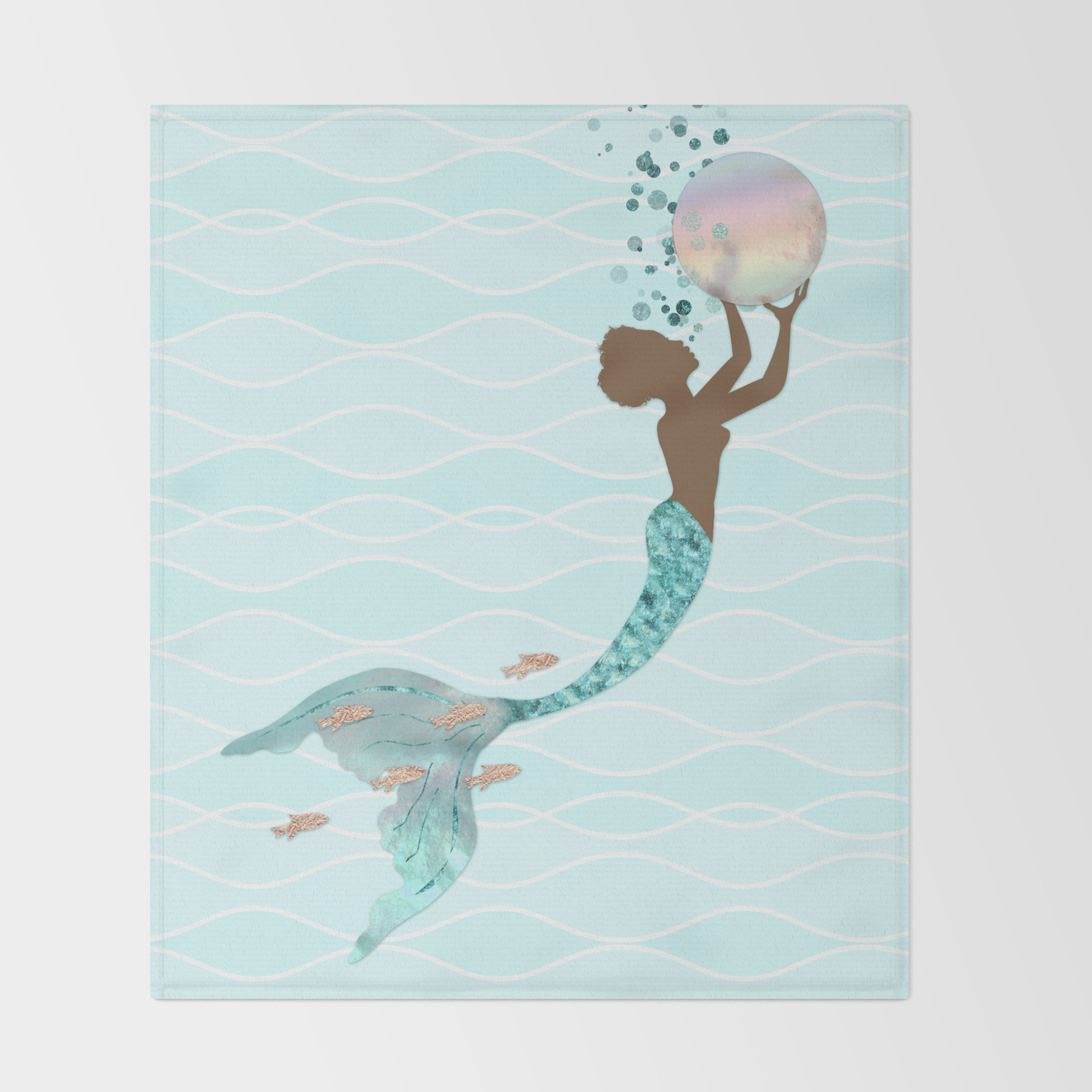 Beautiful Black Mermaid Throw Blanket By Glimmersmith Society6