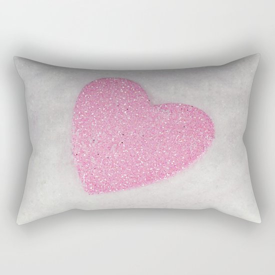 Pink Snow heart Rectangular Pillow