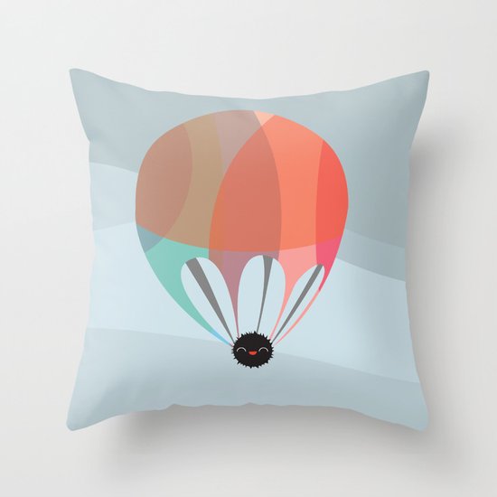Flying Happy Dust Throw Pillow
