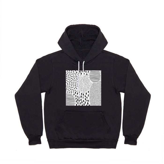 Abstract black and white pencil doodle pattern Hoody