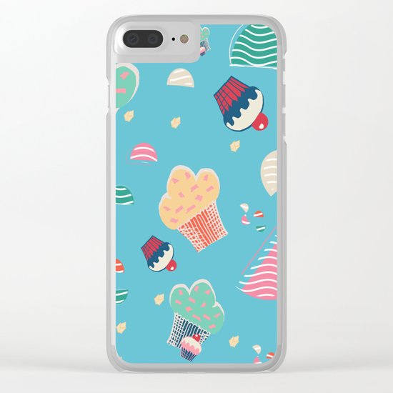 Cupcake blue Clear iPhone Case