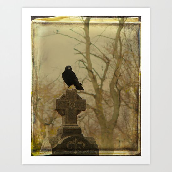 Pondering Crow Art Print