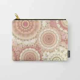 Delicate Gold Rose Mandala Pattern Carry-All Pouch