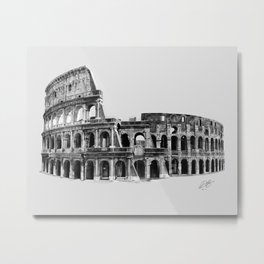 Colosseum Drawing Metal Print | Colosseum, Fighting, Draw, Savage, Roma, Procreate, Ipad, Ancient, Drawing, Rome 