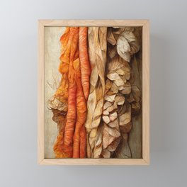 Peeling Layers - Wood Shavings and Peeled Vegetables Framed Mini Art Print