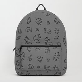 Grey and Black Gems Pattern Backpack