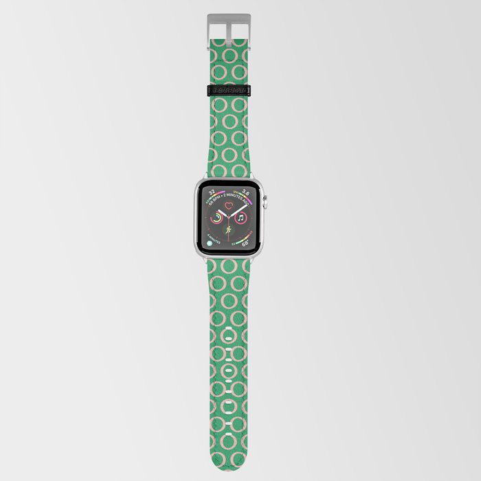 Inky Dots Minimalist Pattern in Green and Pink Apple Watch Band