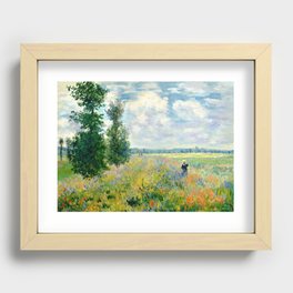 Claude Monet "Poppy Field, Argenteuil" Recessed Framed Print
