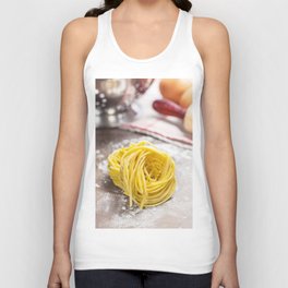 Making homemade pasta on wooden table Tank Top