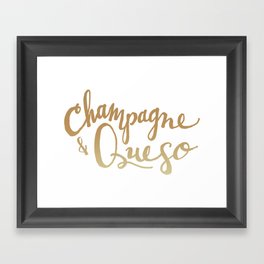 Champagne & Queso Framed Art Print
