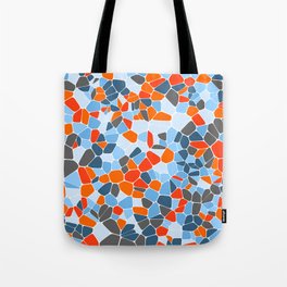 Stained glass colorful voronoi with fillet, vector abstract. Irregular cells background pattern. 2D Tote Bag