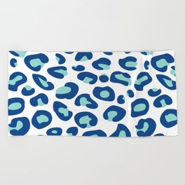 Blue Leopard Print Beach Towel