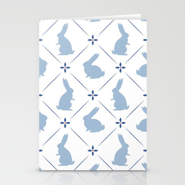 Vintage rabbits pattern Stationery Cards