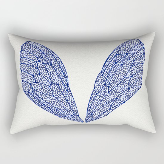 Navy Cicada Wings Rectangular Pillow