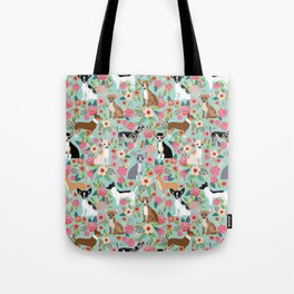 Chihuahua floral dog breed cute pet gifts for chiwawa lovers chihuahuas owners Tote Bag