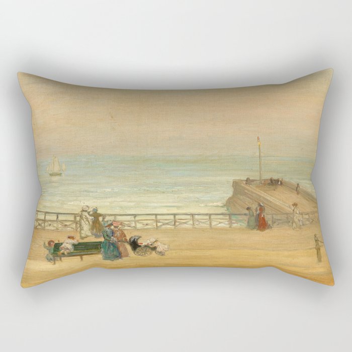 Brighton Promenade in 1905  - charles conder  Rectangular Pillow