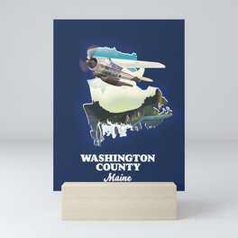 Washington county Maine Map Mini Art Print