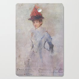 Woman in a red hat  Charles Conder Cutting Board