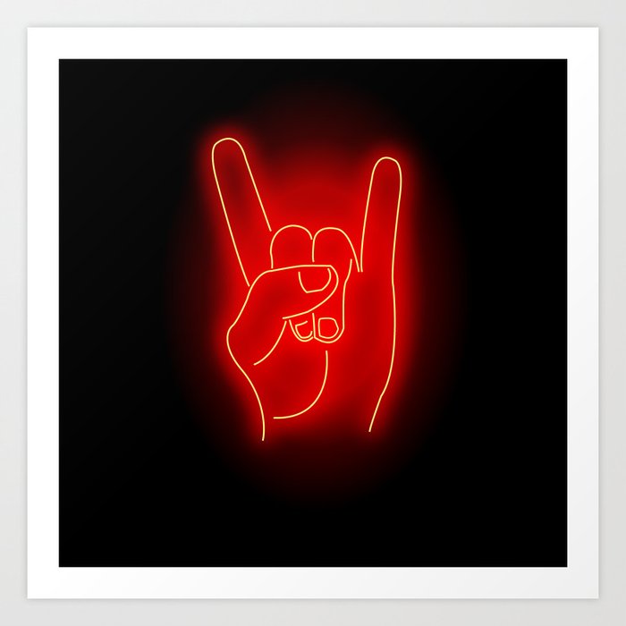 Devil Horns Art Print By Haverumwilltravel Society6 This neon devil wings photo. devil horns art print by haverumwilltravel