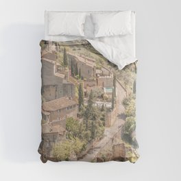 Gordes Medieval Village Photo | South of France Travel Photography Art Print | Provence Houses Landscape Comforter