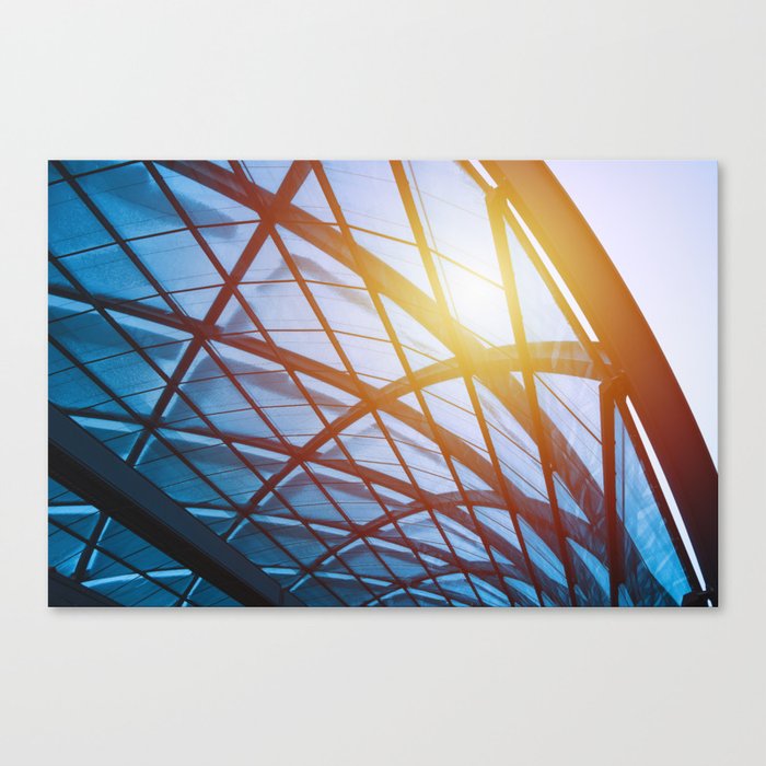 Abstract modern glass roof of Hamburg metro station Canvas Print